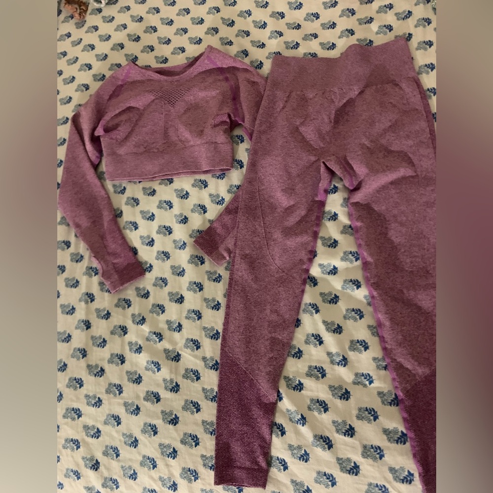 Women's Purple Long Sleeve Crop Top